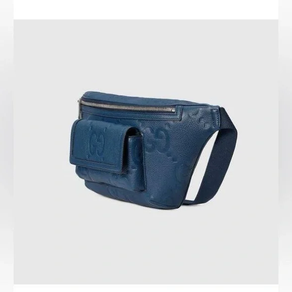 Gucci Blue Leather GG Embossed Belt Bag Crossbody Waist bag - Picture 3 of 10